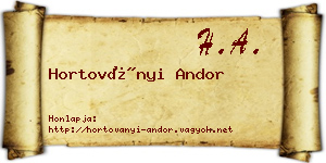 Hortoványi Andor névjegykártya